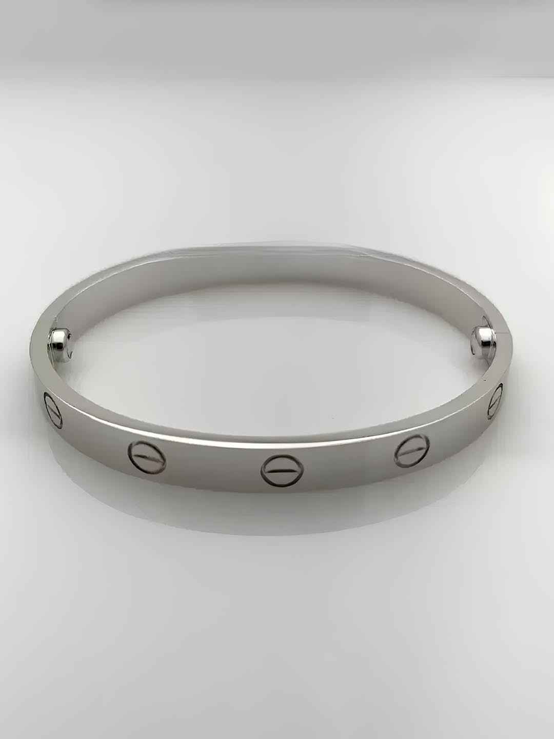 

KARISHMA KREATIONS Unisex Silver Plated Stainless Steel Kada Bracelet