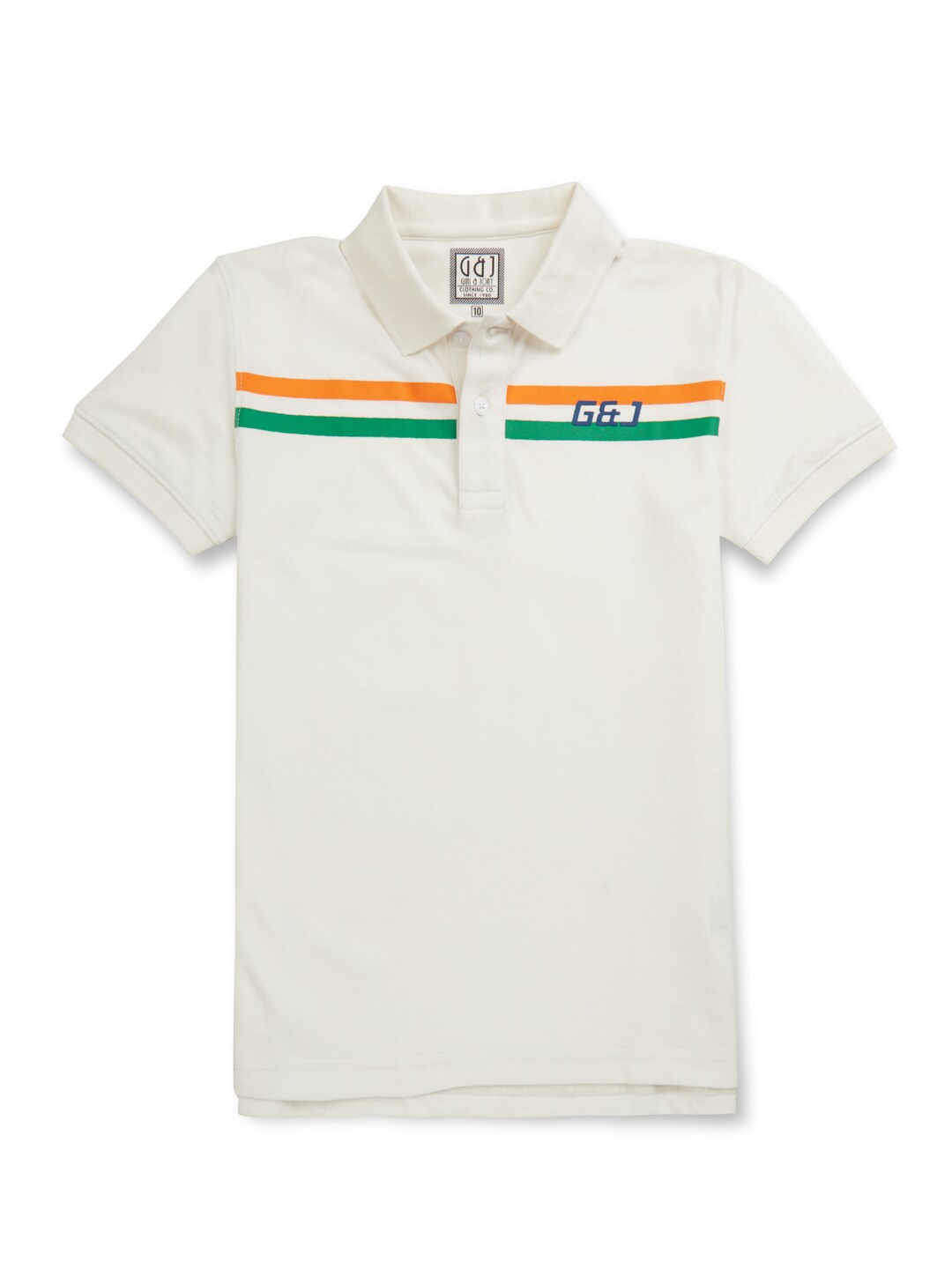 

Gini and Jony Girls Graphic Printed Polo Collar Cotton T-shirt, White
