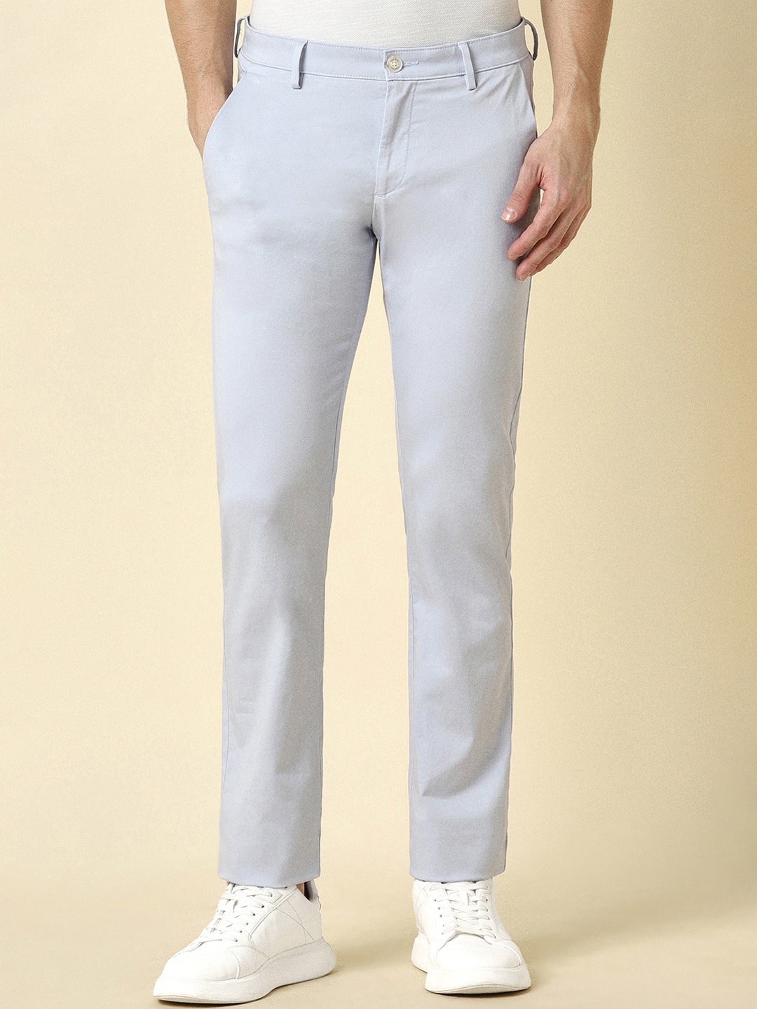 

Allen Solly Men Slim Fit Mid-Rise Flat-Front Trousers, Blue