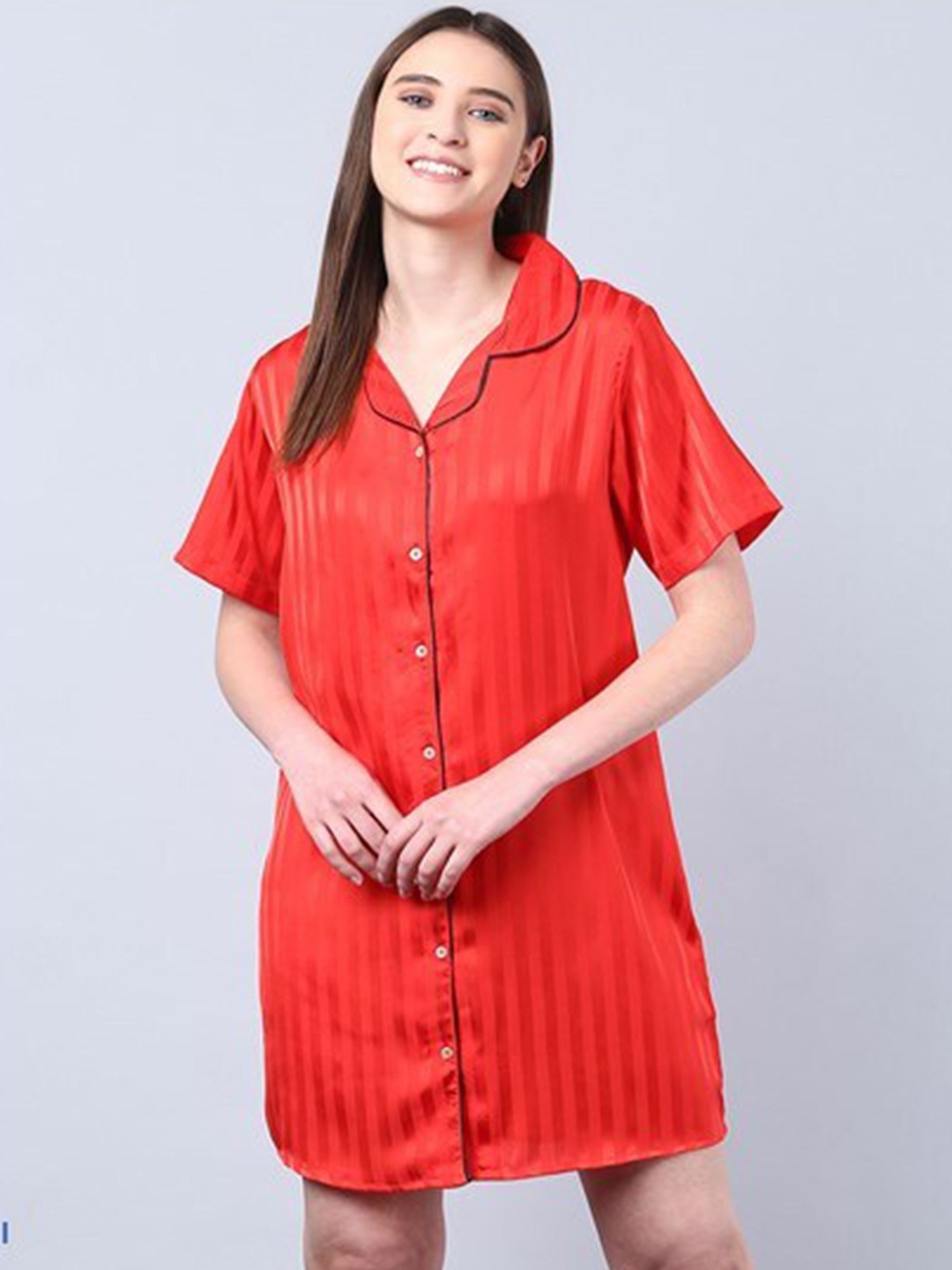 

Aila Pure Cotton T Shirt Nightdress, Orange