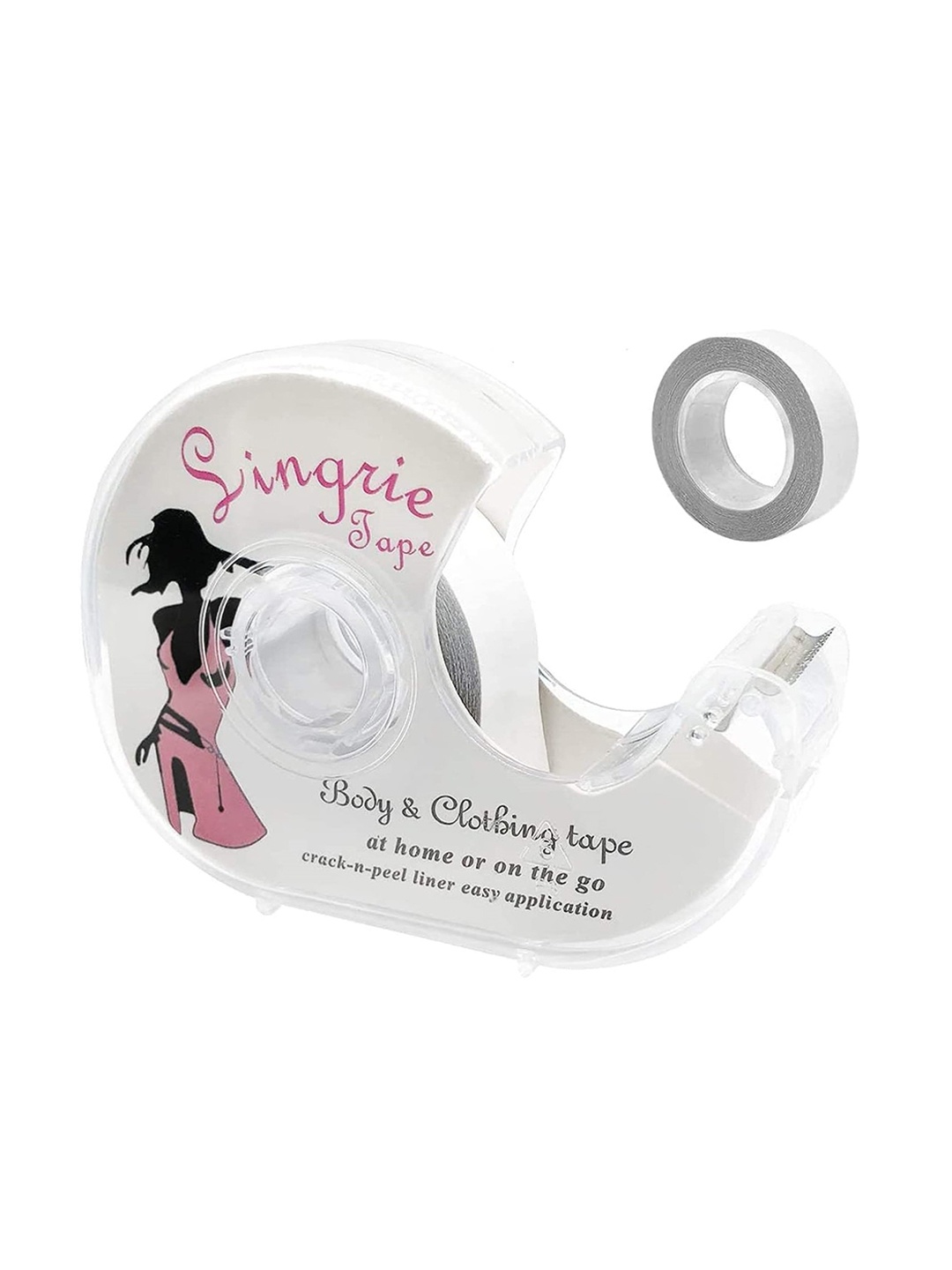

PLUMBURY Women Set Of 2 Double Sided Body & Clothing Tape With Dispenser, Transparent