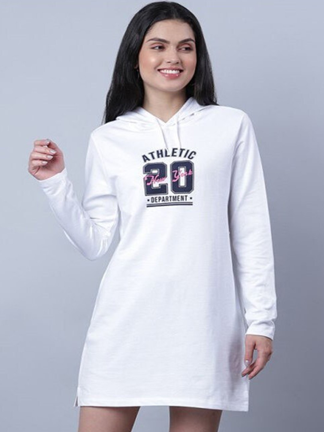 

Aila Typography Printed T-Shirt Dress, White