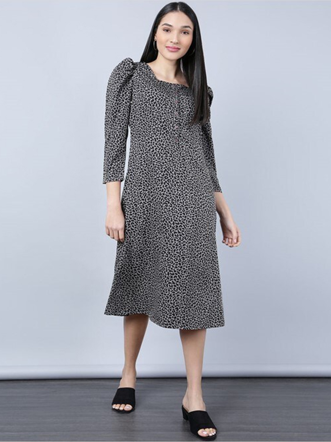 

Aila Animal Printed A-Line Midi Dress, Multi