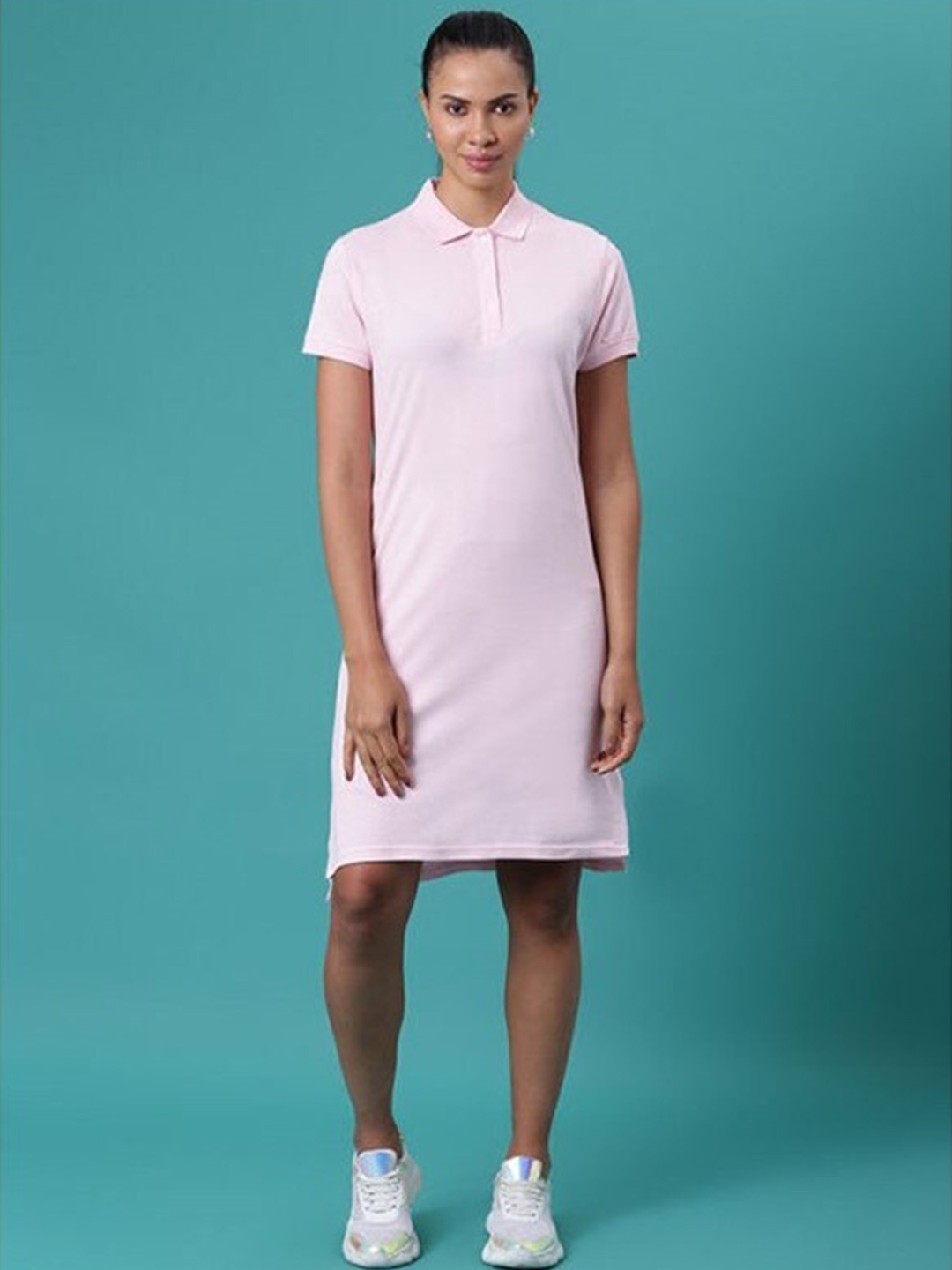 

Aila Polo Collar T-shirt Dress, Pink