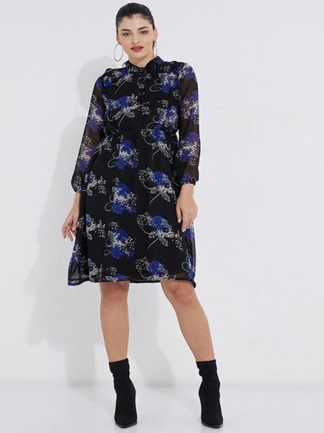 

Aila Multicoloured Print Fit & Flare Midi Dress, Multi