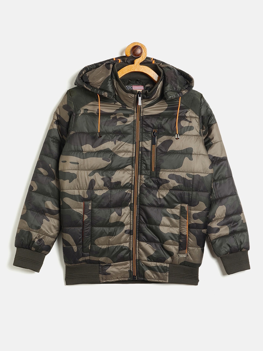 

Duke Boys Camouflage Printed Hooded Padded Jacket, Green