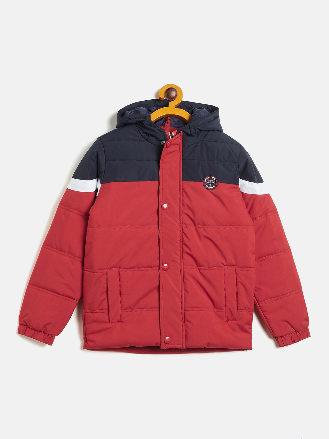 

Duke Boys Colourblocked Hooded Padded Jacket, Red