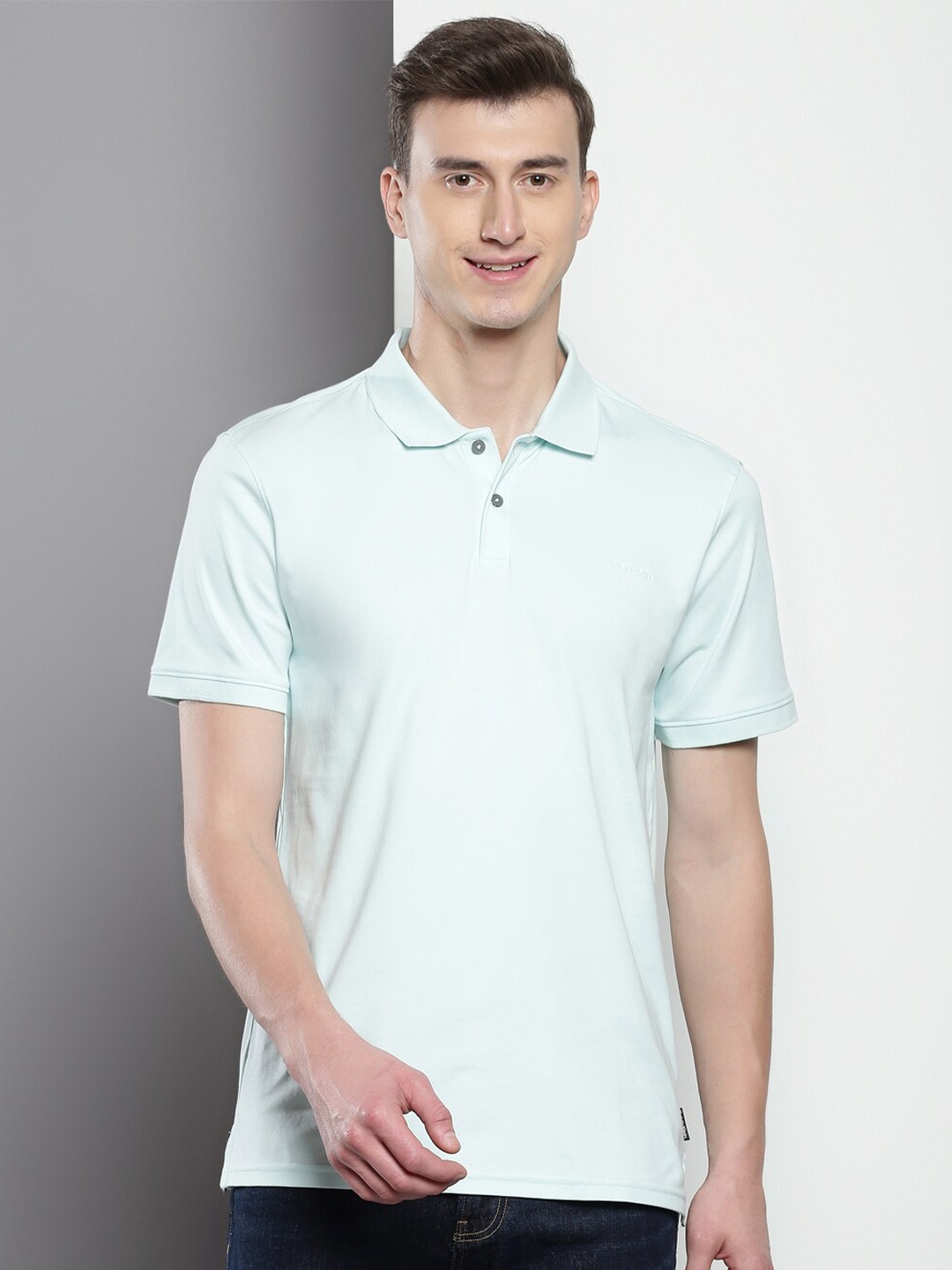 

Calvin Klein Cotton Polo Collar T-shirt, Blue