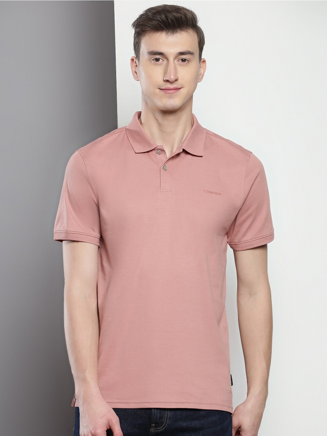 

Calvin Klein Polo Collar Slim Fit Cotton T-shirt, Pink