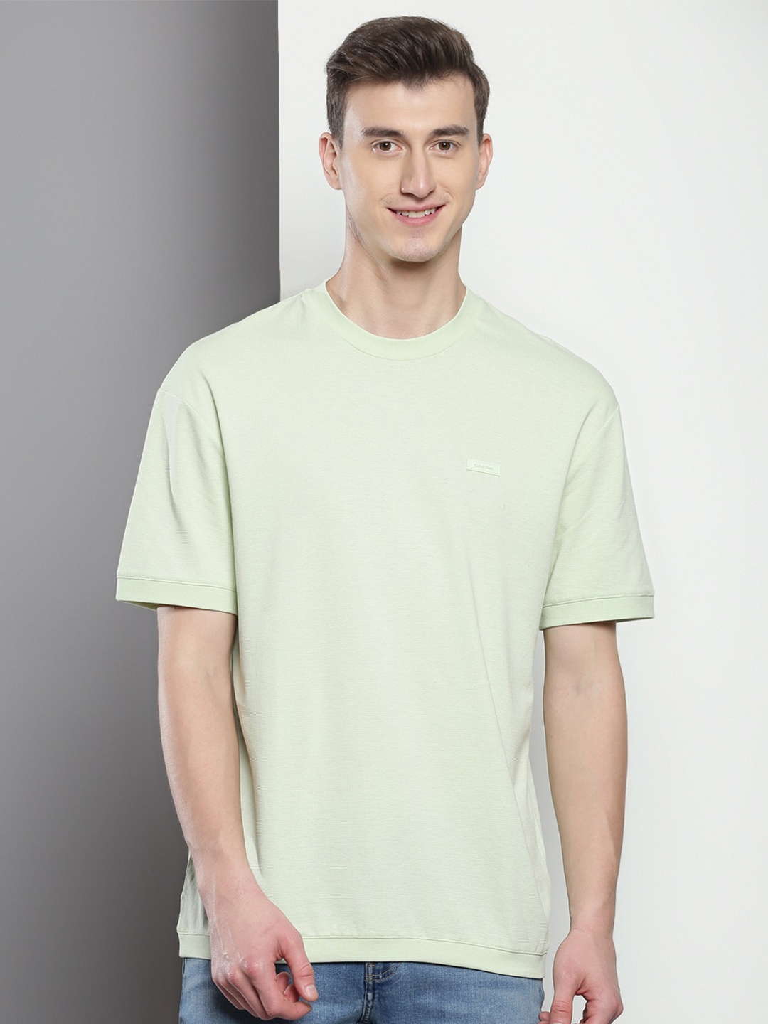 

Calvin Klein Jeans Round Neck Cotton Relaxed Fit T-shirt, Green