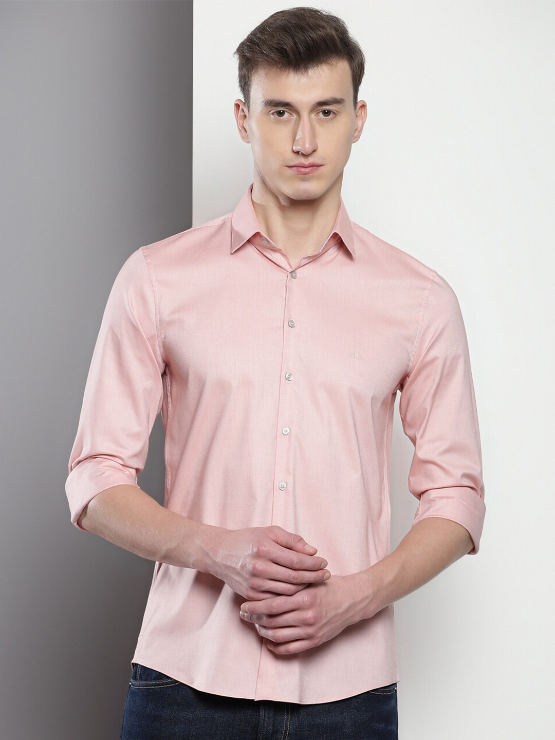 

Calvin Klein Jeans Slim Fit Cotton Casual Shirt, Pink