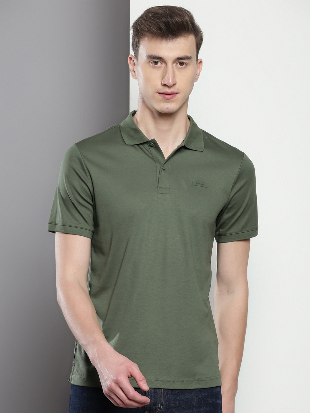 

Calvin Klein Polo Collar Cotton Slim Fit T-shirt, Green