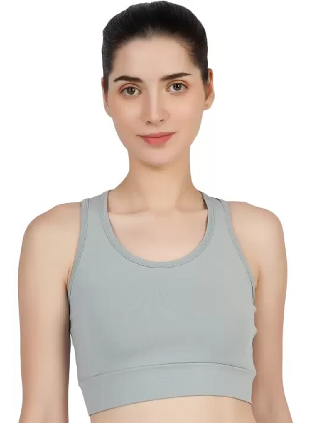 

BLUEFICUS Full Coverage Pure Cotton Workout Bra With Moisture Wicking, Grey