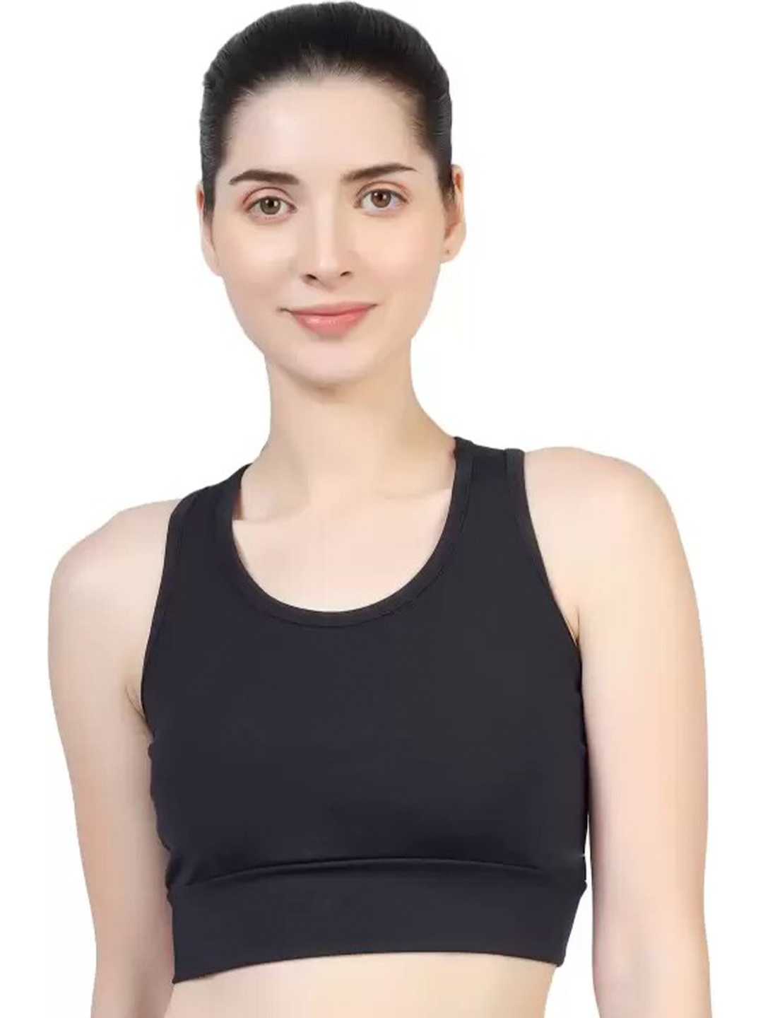 

BLUEFICUS Non Padded Full Coverage Moisture Wicking Pure Cotton Workout Bra, Black