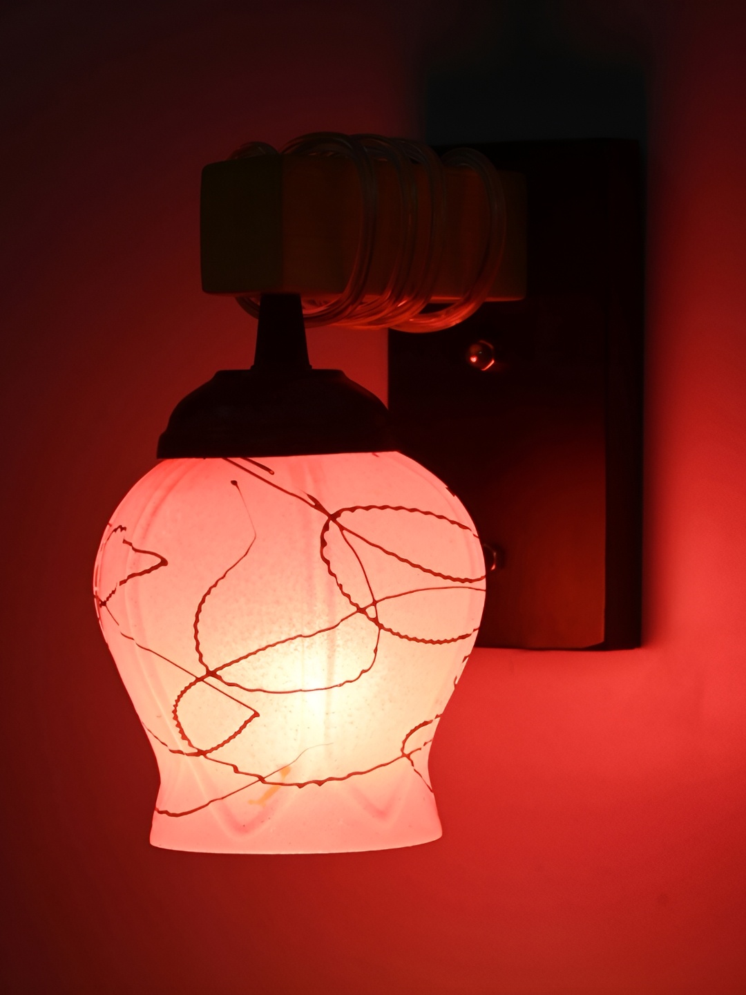 

Afast Pink Textured Bell Glass Wall Lamp