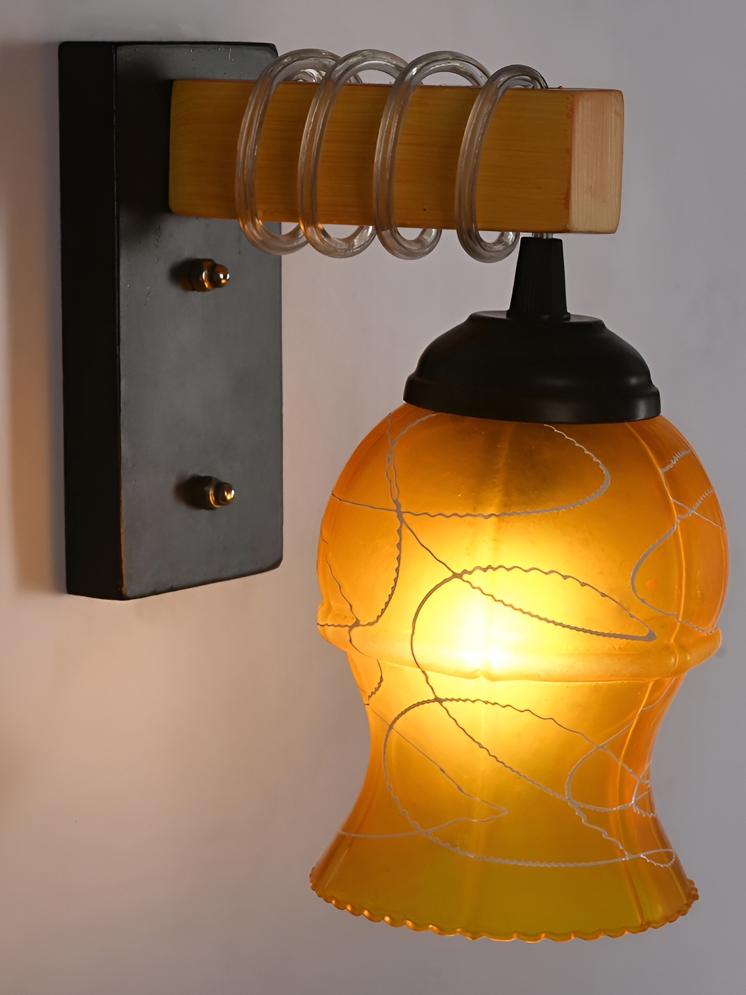 

Afast Yellow Bell Textured Glass Wall Lamp