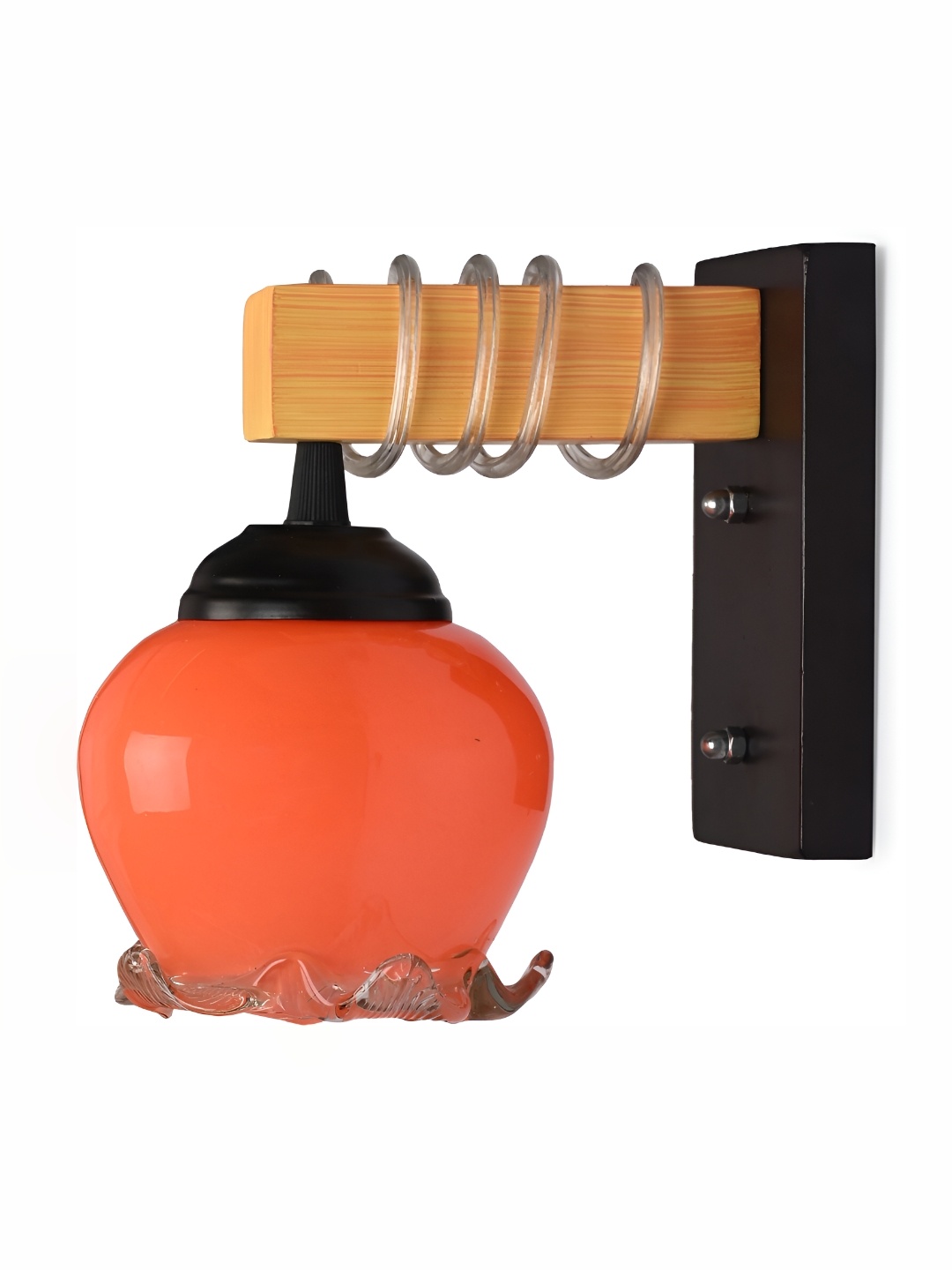 

Afast Orange & Black Abstract Shaped Glass Wall Lamp