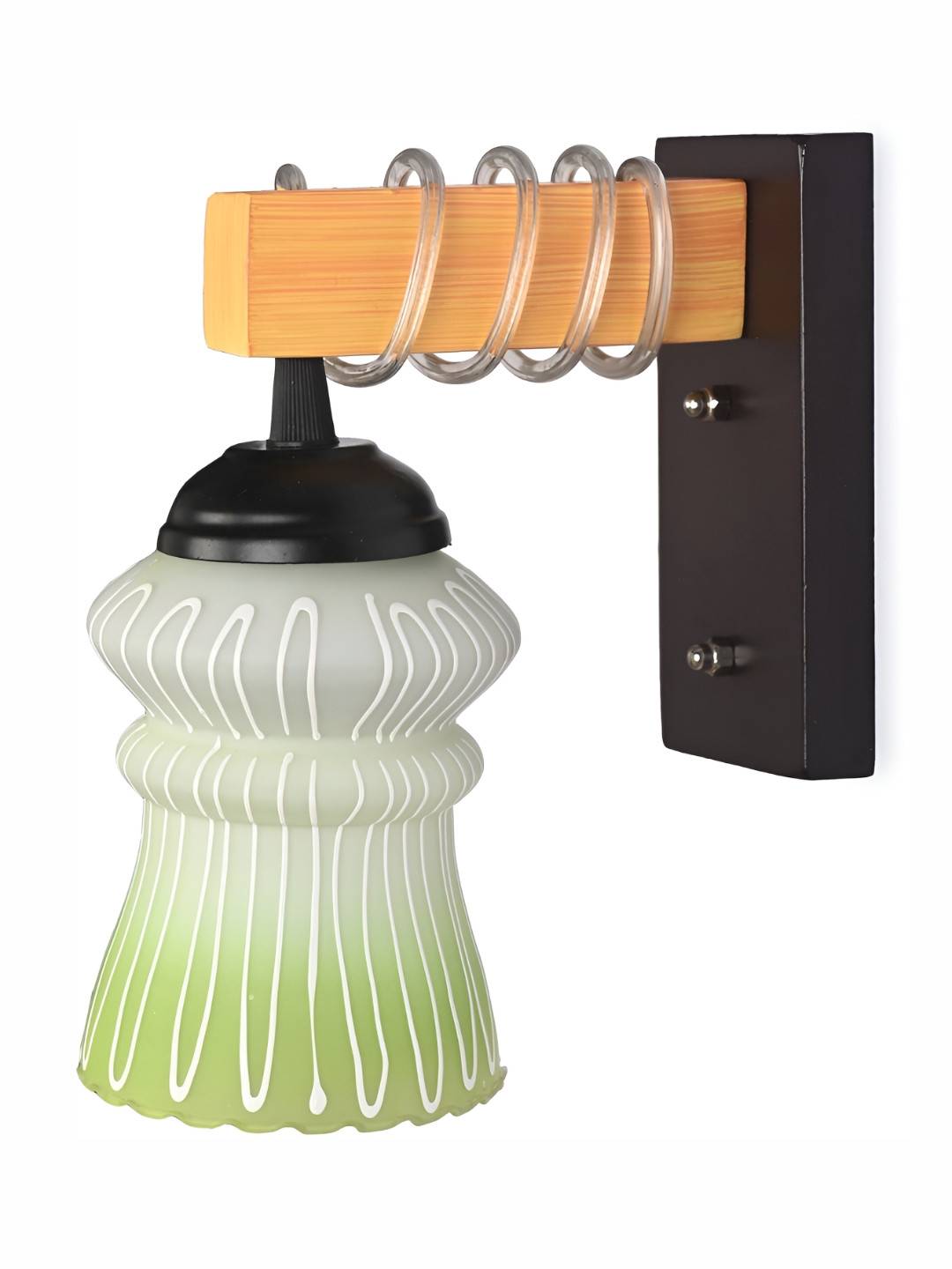 

Afast White & Brown Abstract Printed Glass Wall Lamp, Multi