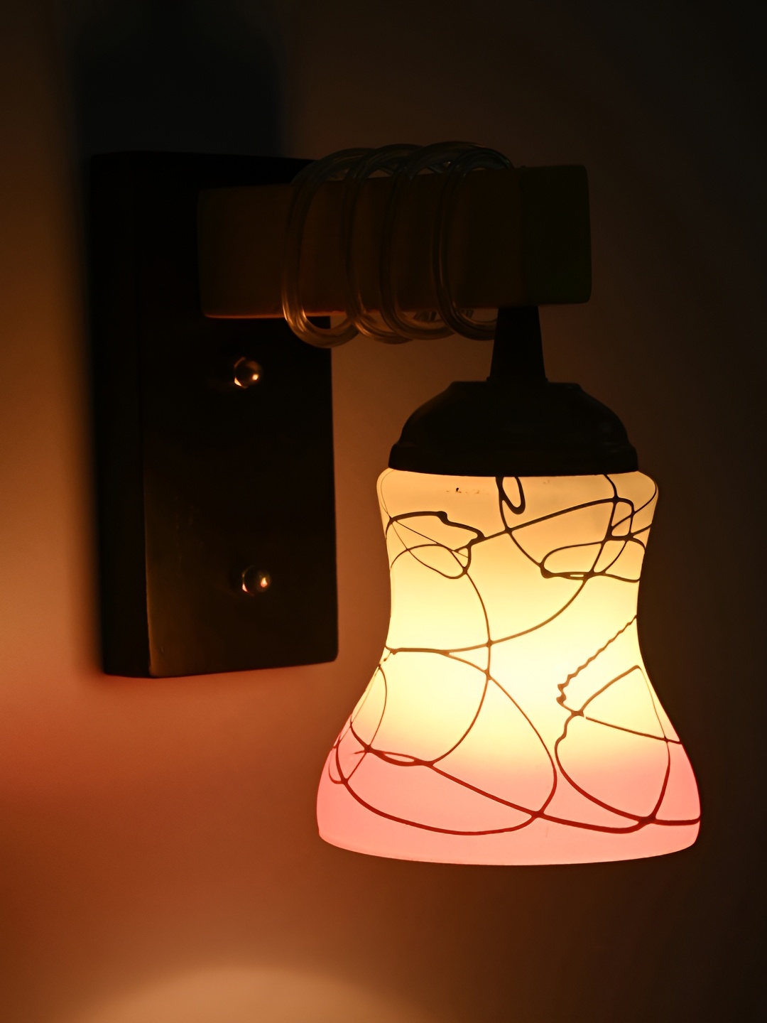 

Afast White and Pink Glass Wall Lamp
