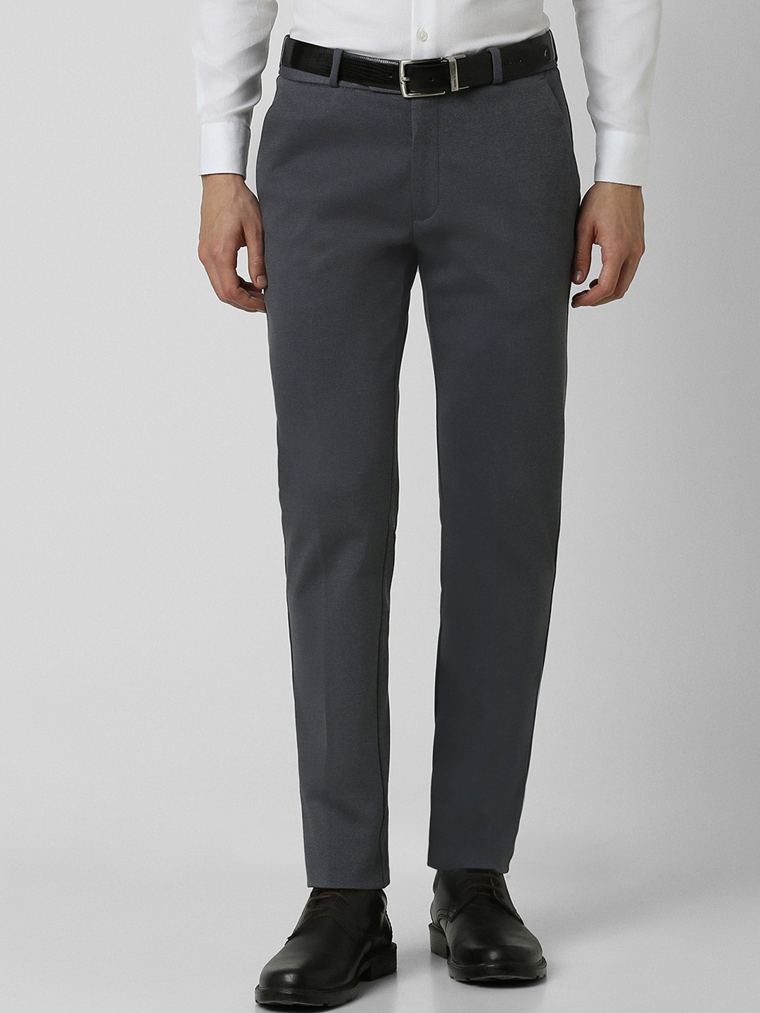 

Peter England Men Slim Fit Mid-Rise Formal Trousers, Grey