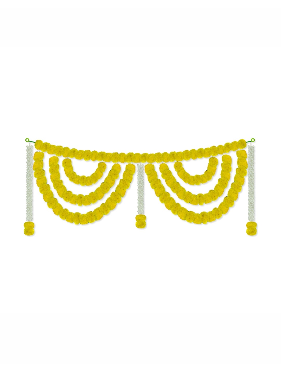 

iHandikart Yellow Marigold With Jasmine Hanging Toran Artificial Flower