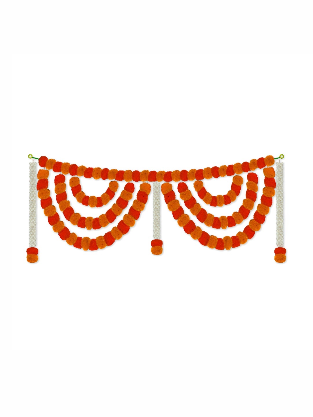

iHandikart Orange Marigold With Jasmine Hanging Garland Artificial Flower