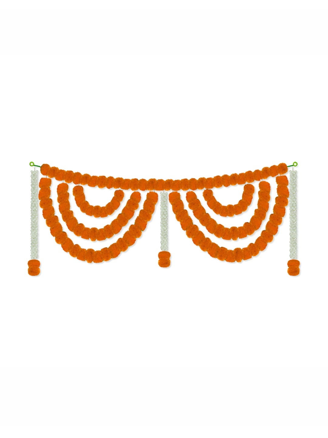 

iHandikart Orange Hanging Marigold With Jasmine Garland Artificial Flower