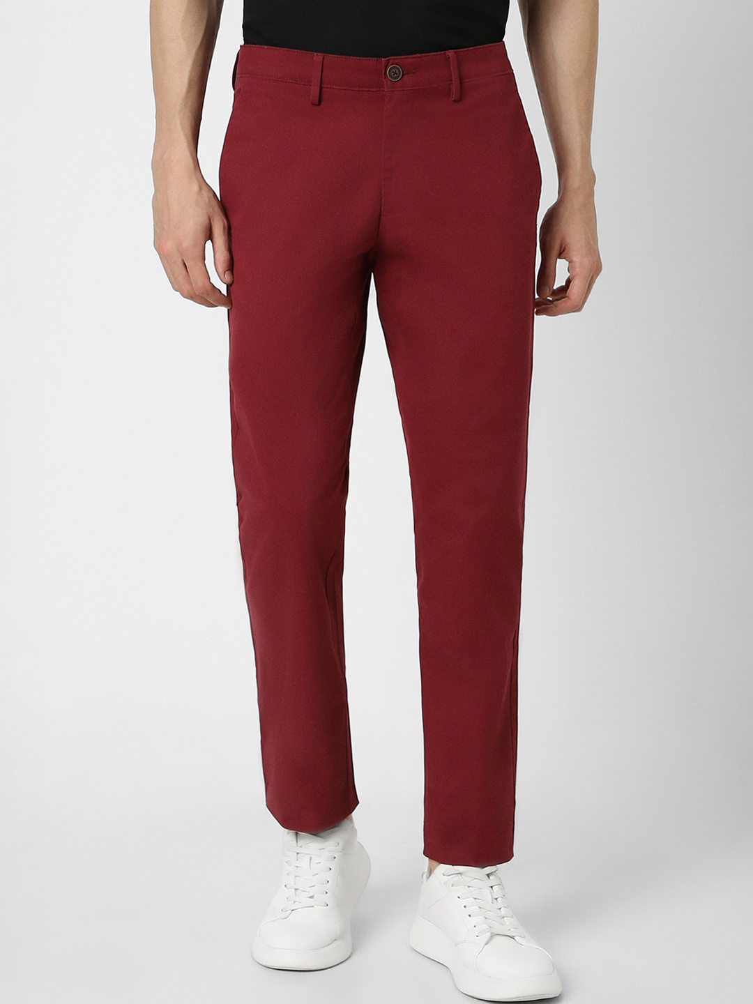 

Van Heusen Sport Men Slim Fit Mid Rise Trousers, Maroon