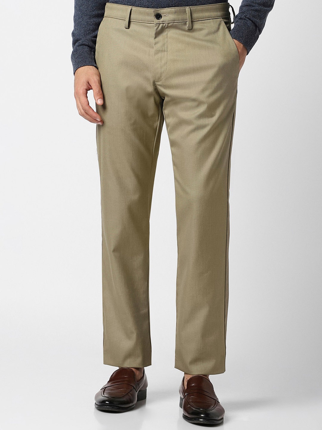 

Van Heusen Sport Men Textured Pure Cotton Slim Fit Chinos, Khaki