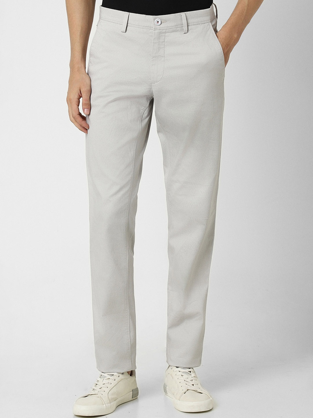 

Van Heusen Sport Men Grey Pure Cotton Slim Fit Trousers