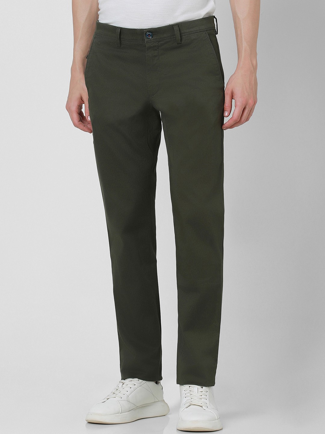 

Van Heusen Sport Men Pure Cotton Slim Fit Trousers, Green