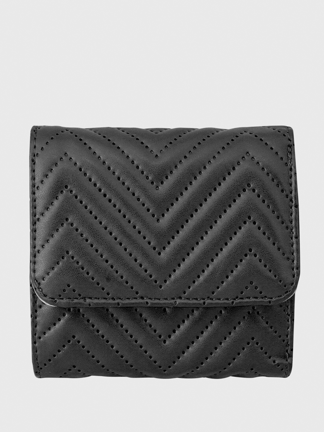 

Carlton London Women Textured Three Fold Wallet, Black