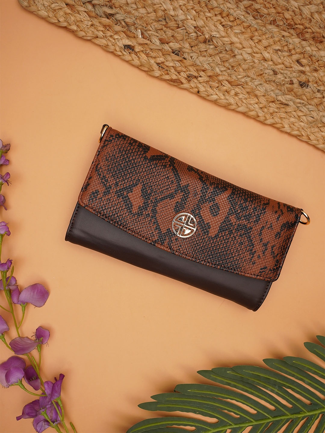 

Carlton London Women Animal Printed Three Fold Wallet, Brown