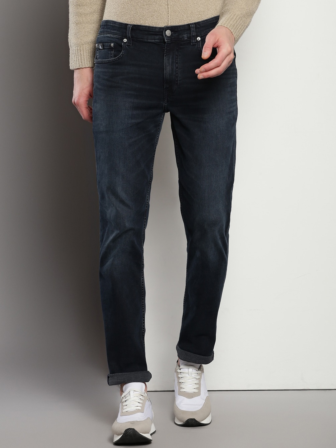 

Calvin Klein Men Clean Look Mid-Rise Cotton Jeans, Blue