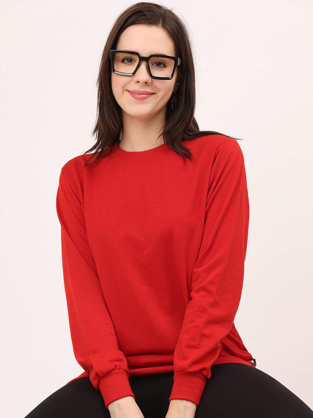 

Leotude Women Red Sweatshirt