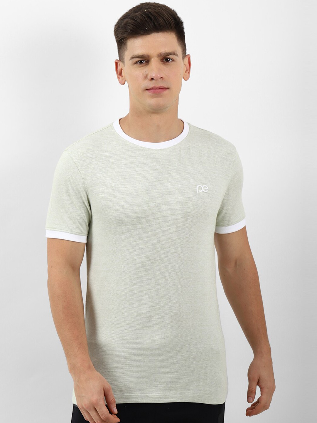 

Peter England Casuals Round Neck Slim Fit T-shirt, Green