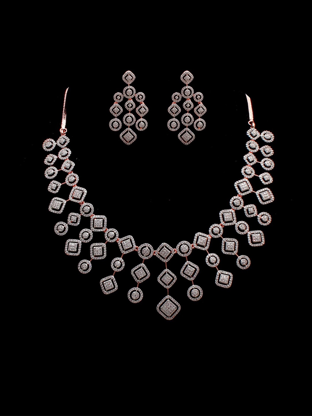 

Mirana Rose Gold Plated Cubic Zirconia Jewellery Set