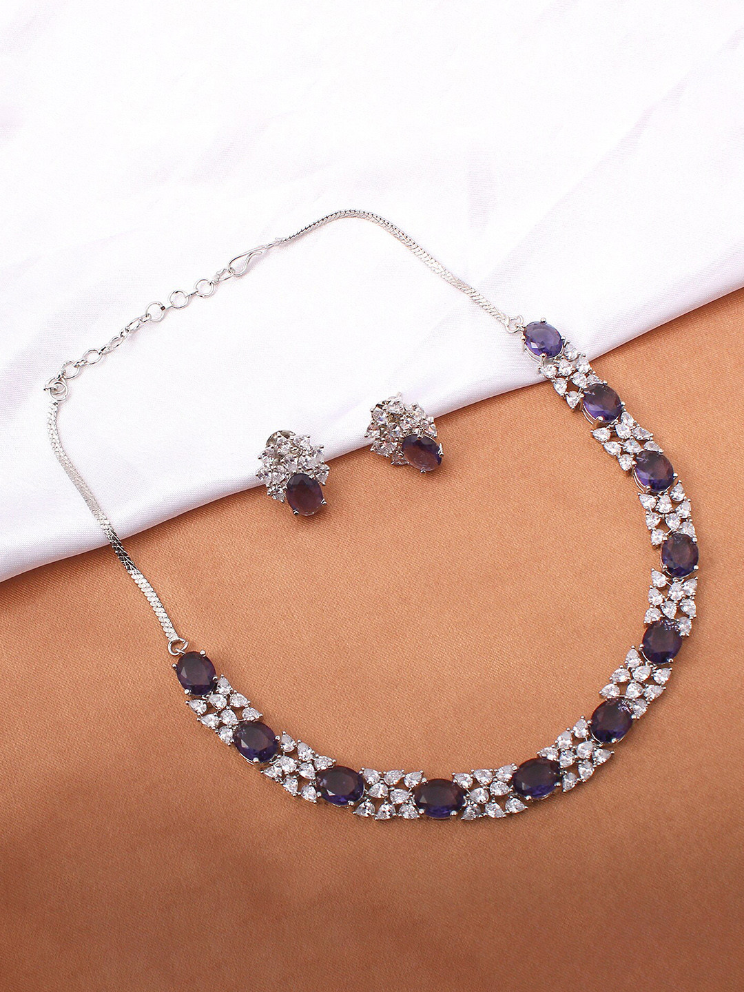 

Mirana Rhodium Plated Cubic Zirconia Jewellery Set, Silver