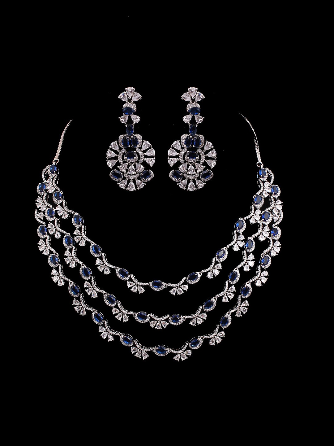 

Mirana Rhodium Plated Cubic Zirconia Jewellery Set, Silver
