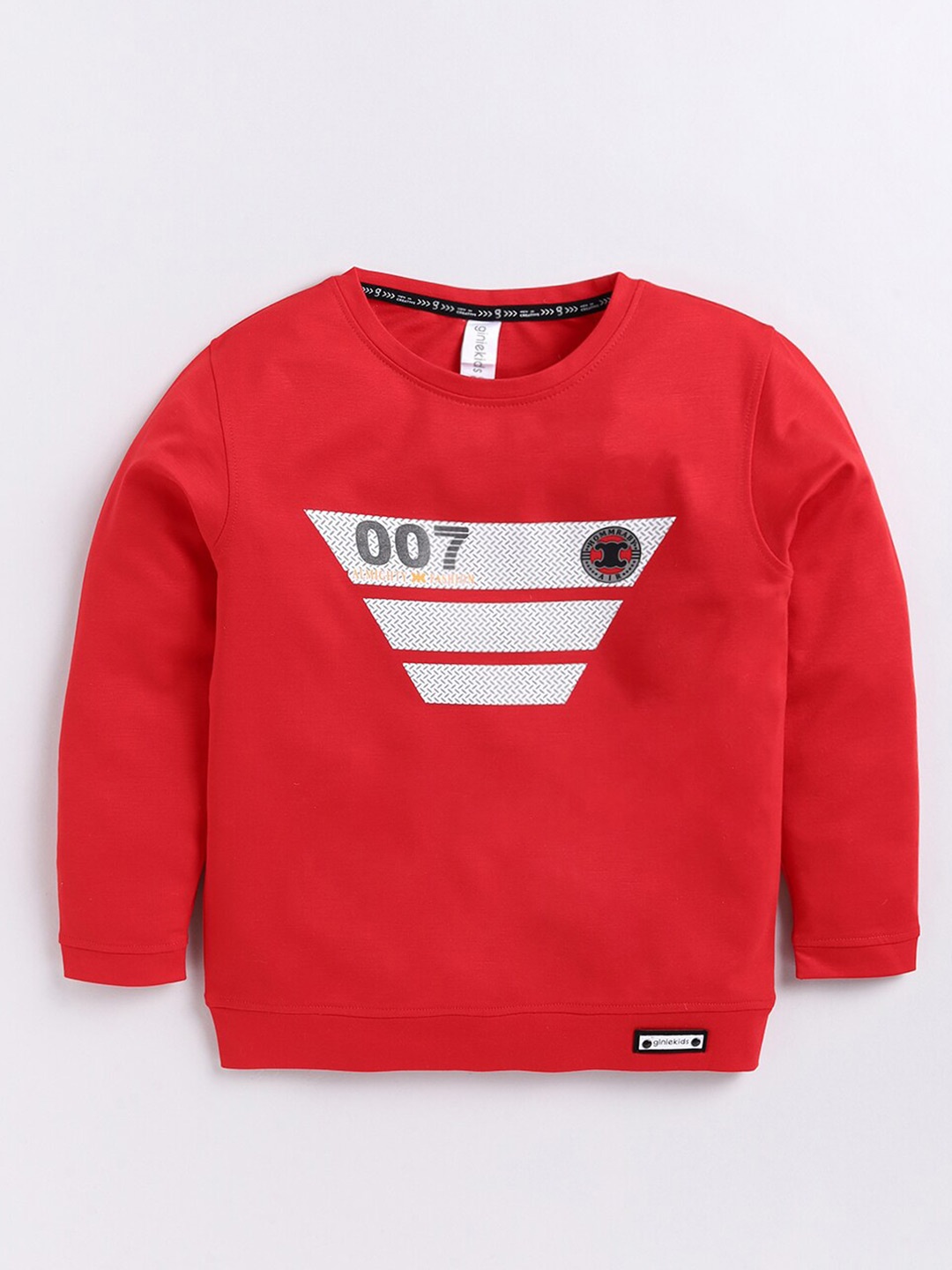 

Ginie Boys Graphic Printed T-shirt, Red