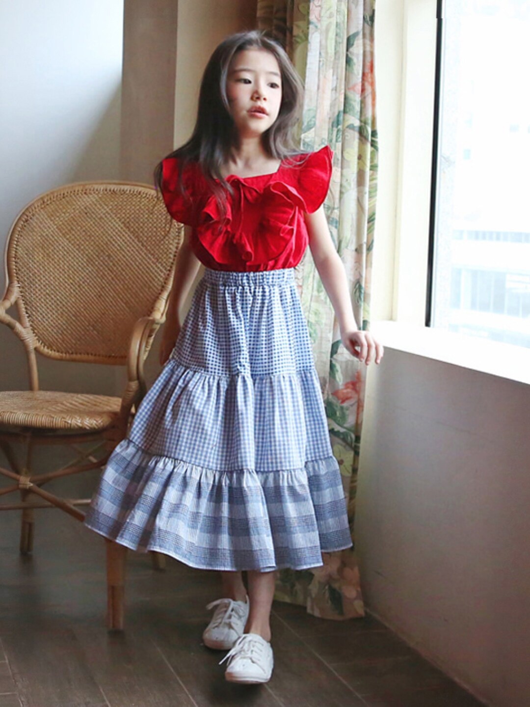 

StyleCast Red Colourblocked Cotton A-Line Dress
