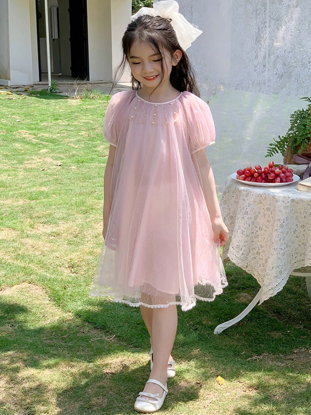 

StyleCast Girls Pink Round Neck A-Line Dress