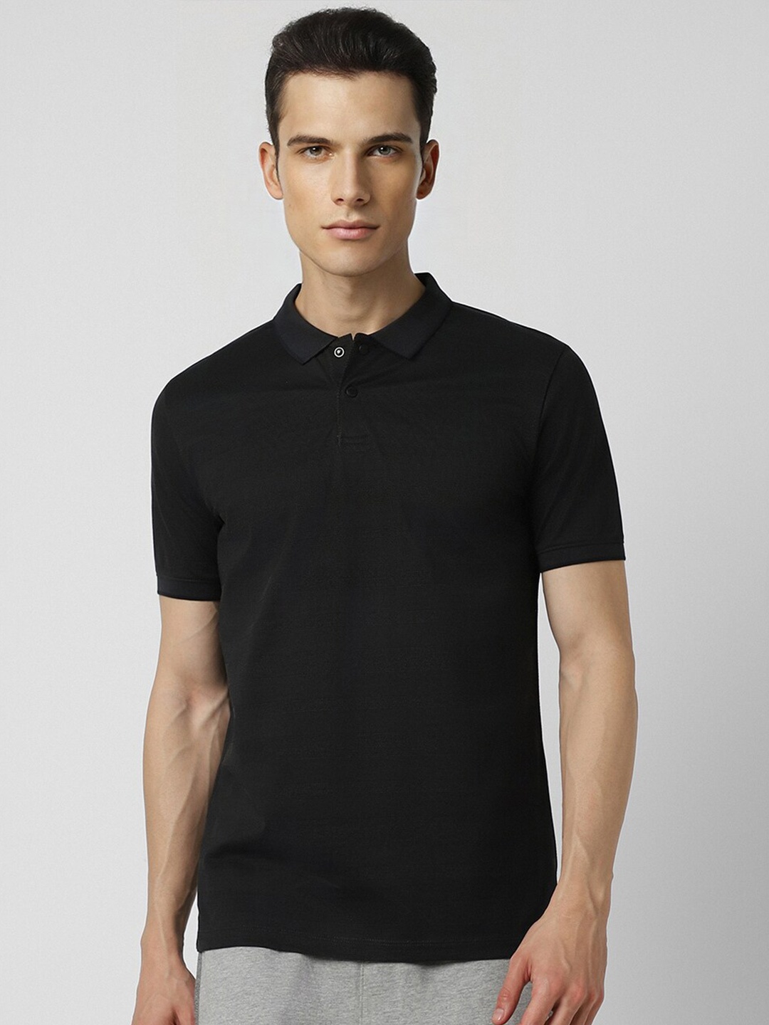 

Van Heusen Flex Polo Collar Short Sleeves Cotton T-shirt, Black