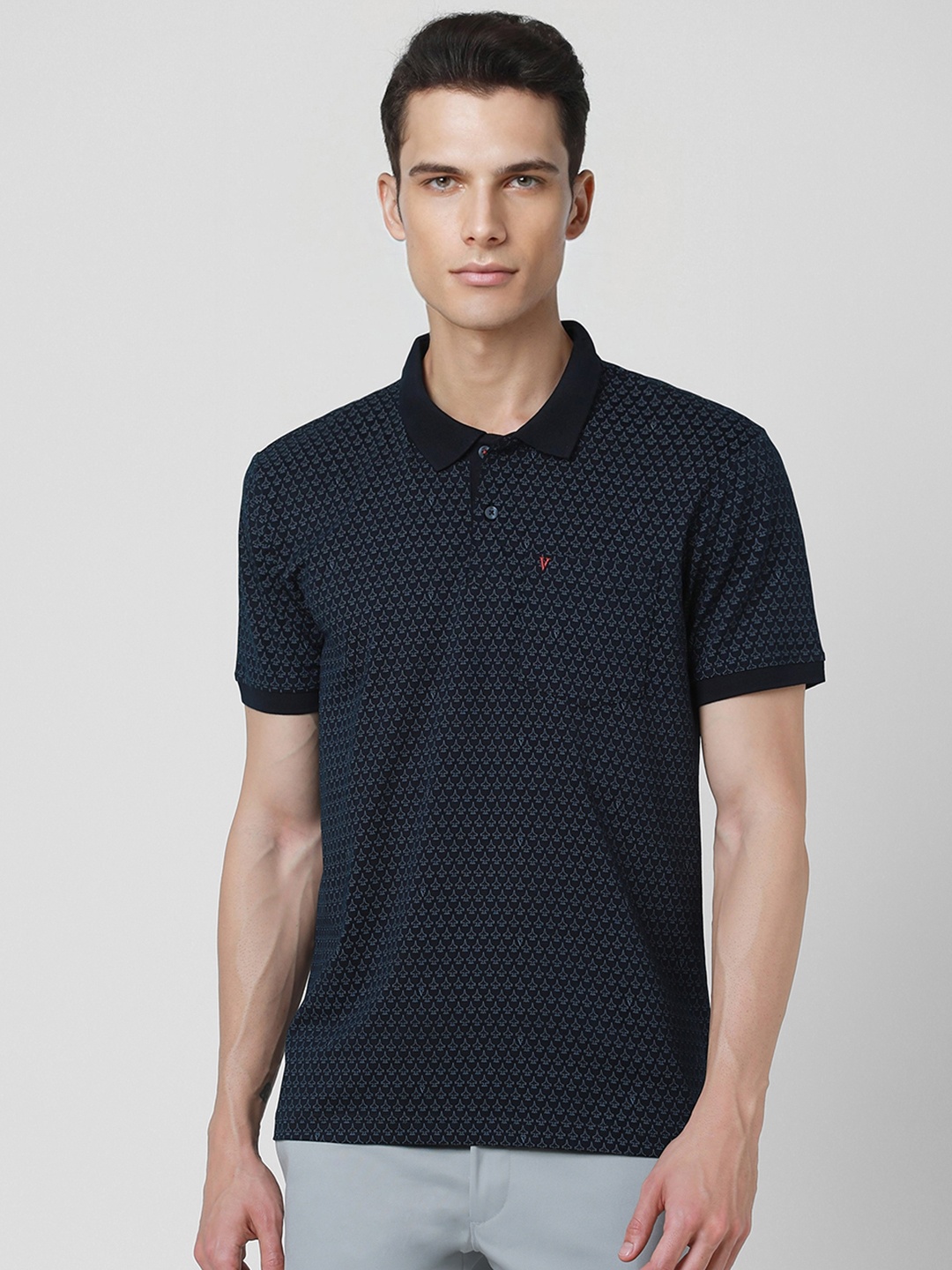 

Van Heusen Sport Conversational Printed Polo Collar T-shirt, Navy blue