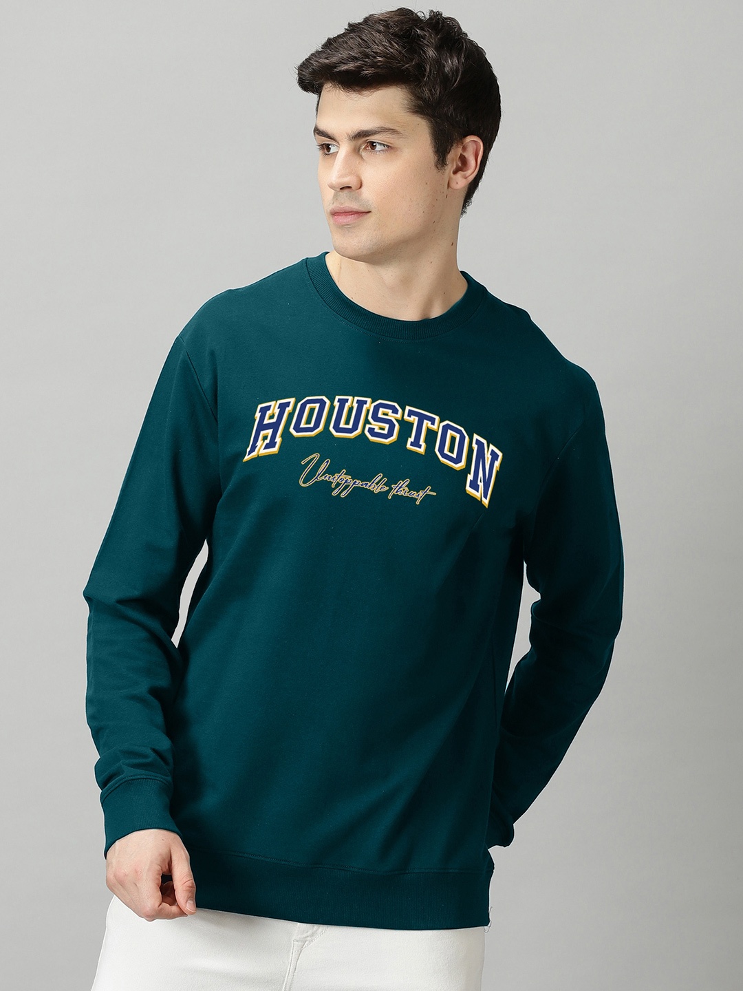 

THE HOLLANDER Typography Printed Long Sleeves T-shirt, Green