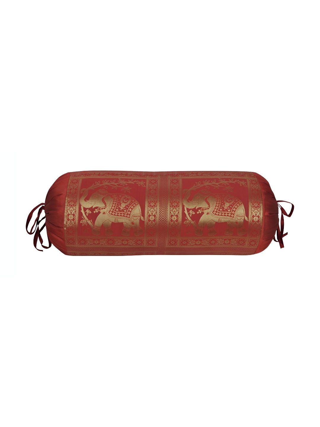 

Lal Haveli Maroon-Coloured & Beige Woven Design Bolster Covers