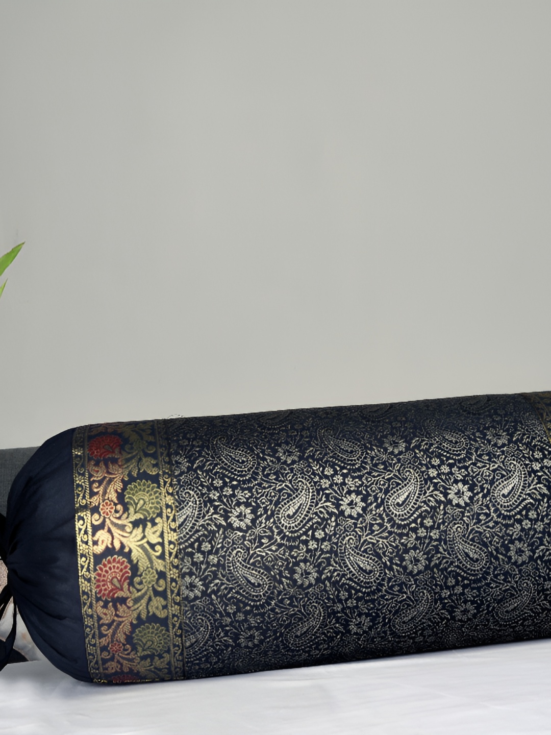 

Lal Haveli Black & Beige Woven Design Bolster Covers