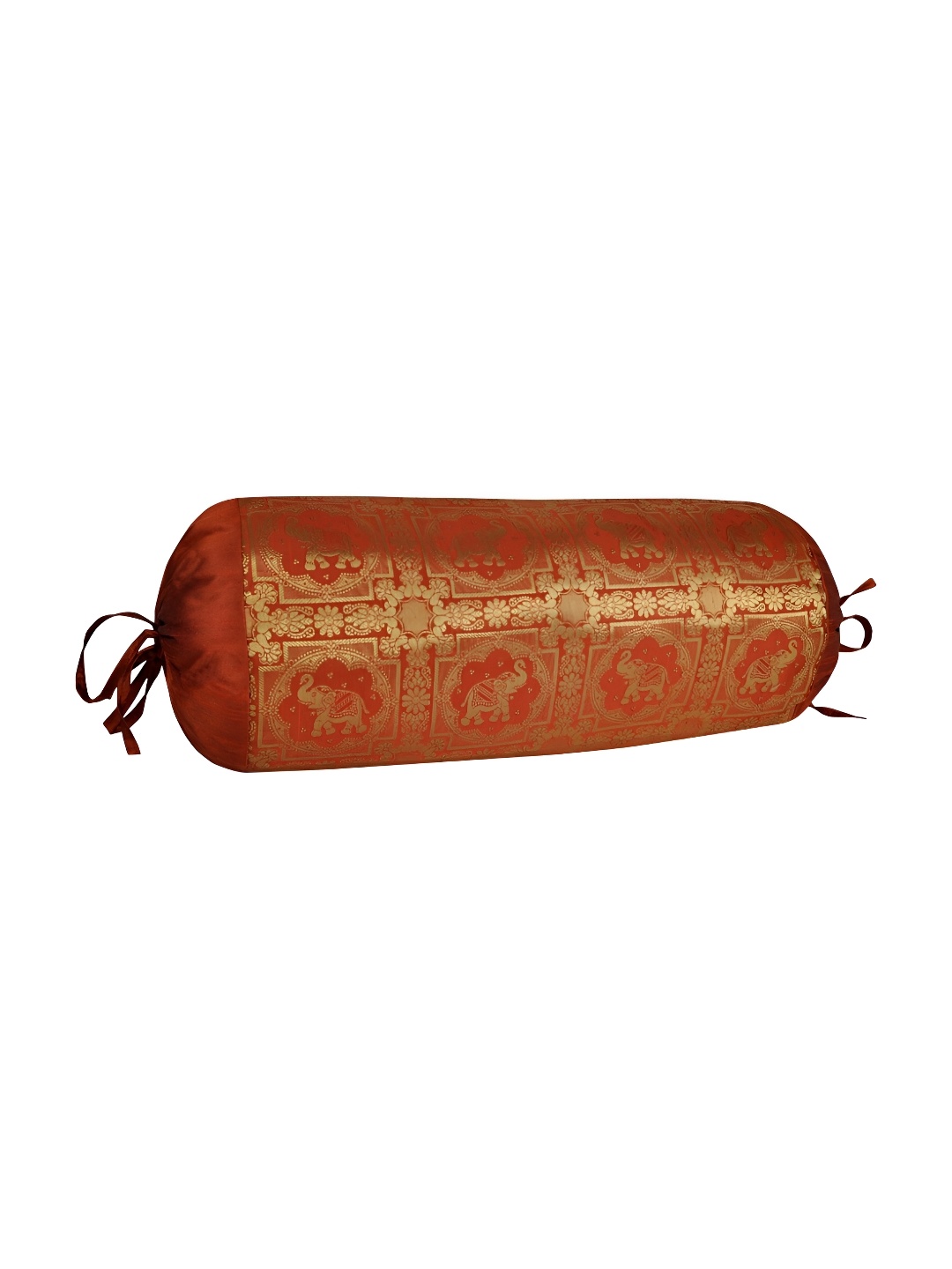 

Lal Haveli Red & Beige Woven Design Bolster Covers
