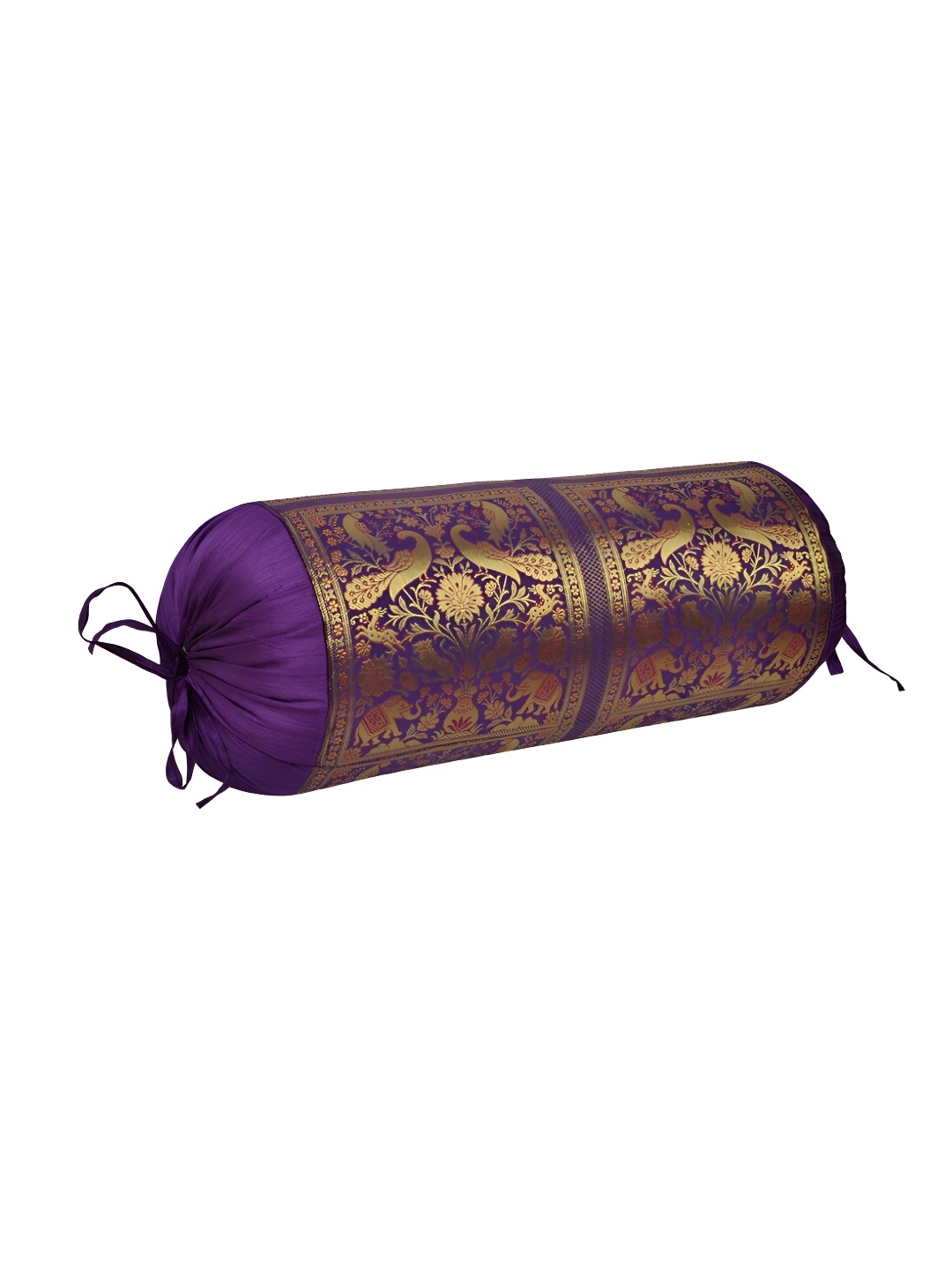 

Lal Haveli Purple & Beige Woven Design Bolster Covers