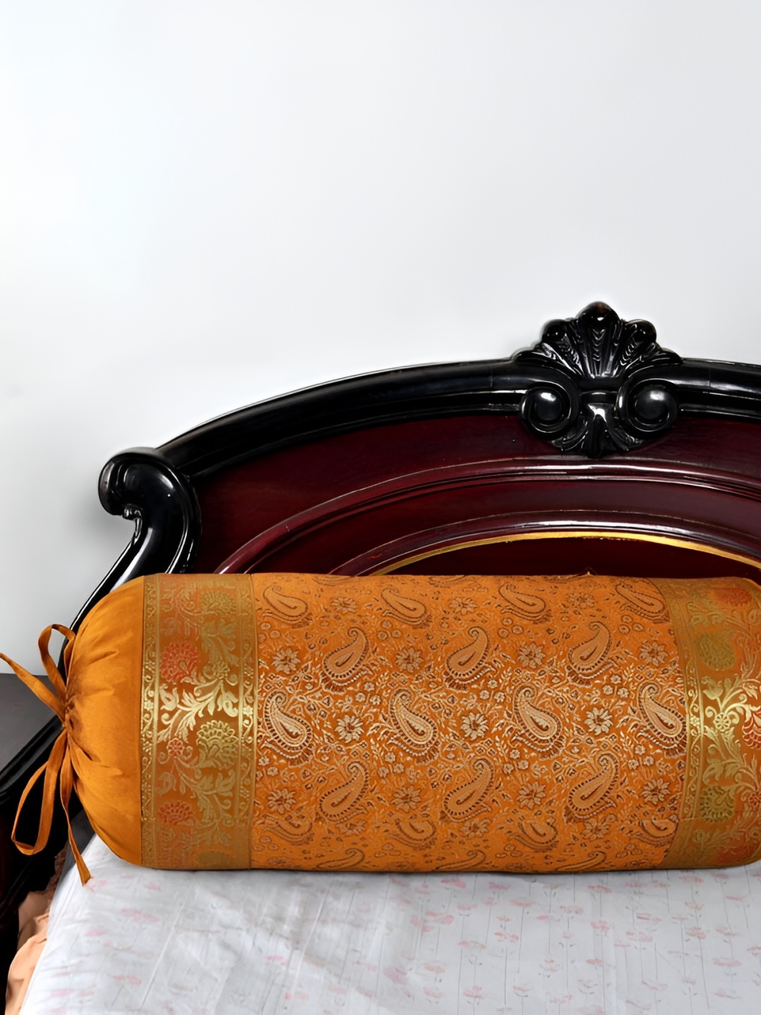 

Lal Haveli Mustard Yellow & Beige Woven Design Bolster Covers